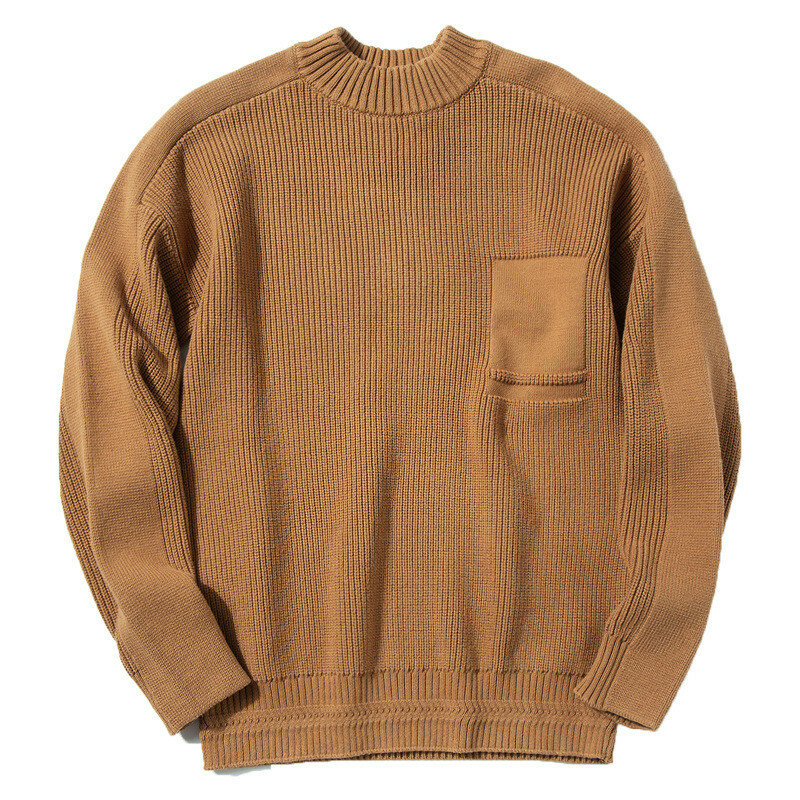 Herbst Winter Männer Gestrickte Pullover Pullover Lässige Jumper warme Einfarbig Gestrickte Top Plus Größe Pullover