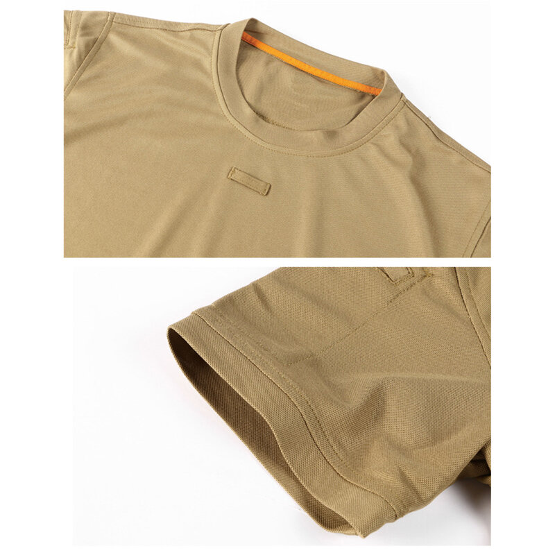 Outdoor t-shirts masculinas topsloose plus size casual de manga curta estiramento e secagem rápida camuflagem treinamento t-shirts campo