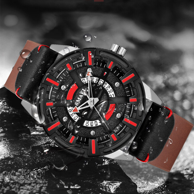 Smael marca superior relógios para homens esportes militares relógio de couro pulseira de quartzo relógio de pulso masculino relógio masculino relogio masculino