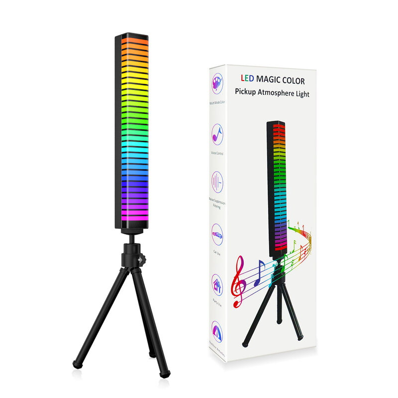 Lámpara LED de Control de sonido para el hogar, luz nocturna recargable con Control de sonido por aplicación 3D, RGB, activación por voz, luces de ritmo, ambiente de música de Color