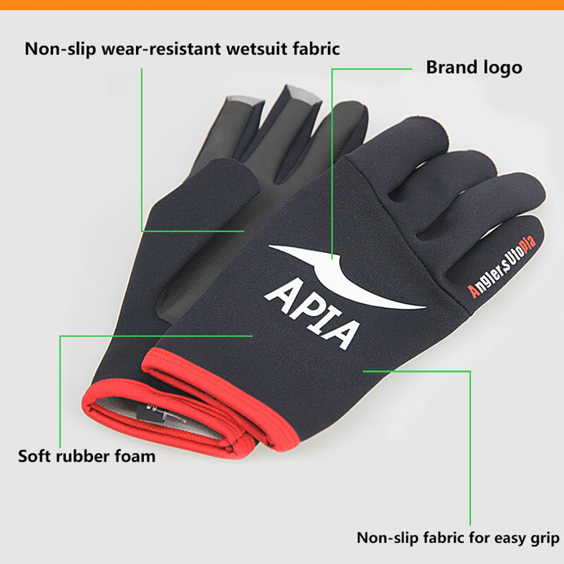 Fishing Gloves Japanese APIA Rowing Men Water Proof Undefined Titanium Gloves For Fishing Accessories Fingerless Winter Spring