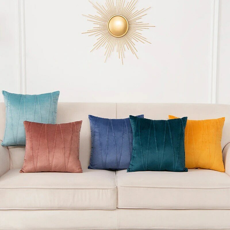 Fronha de almofada de veludo em cores pastéis, capa de almofada decorativa cojines, decoração para sala de estar, sofá, capa de almofada decorativa para casa