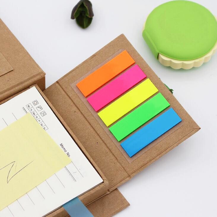 1PC creativo Memo Pad Set Box penna a sfera Memo Pad segnalibri a colori Set regalo forniture per ufficio (ss-654)