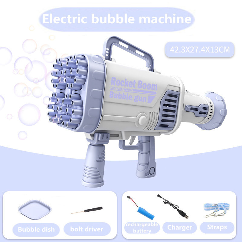 Pistola de burbujas eléctrica Gatlin para niños, máquina de burbujas de jabón para baño, juguetes de verano para exteriores, 2021