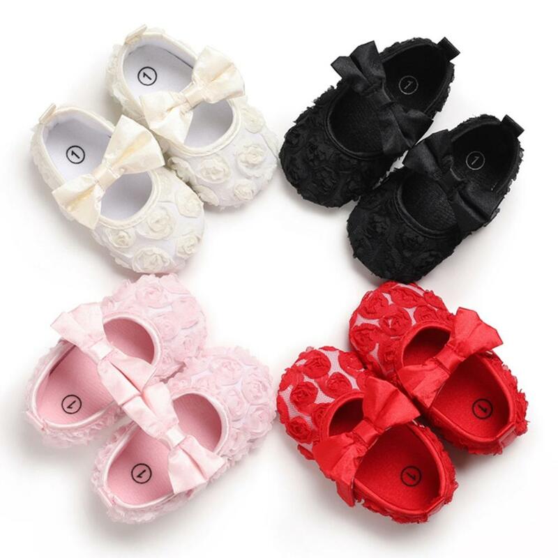 Fashion Cute Baby Girls Soft Sole Butterfly-knot Anti-Slip Princess Shoes Casual  Toddler First Walkers Shoes