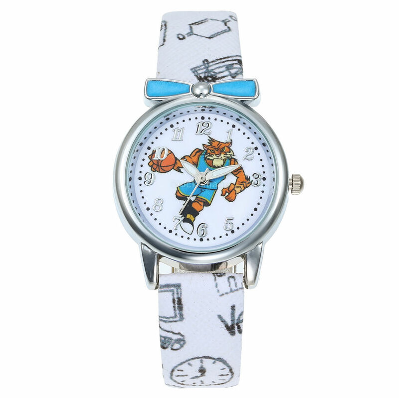 新しい漫画子供虎腕時計ファッションガール子供学生ダイヤモンド革アナログ腕時計ボーイズ腕時計 relojes saati