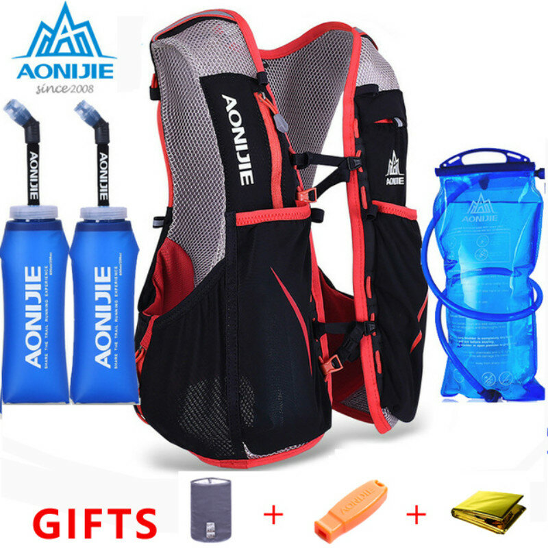 Aonijie 5L Vrouwen Mannen Tas Marathon Hydratatie Vest Pack Voor 1.5L Water Bag Fietsen Wandelen Tas Outdoor Sport Running Rugzak