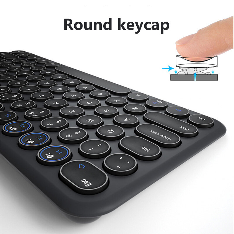 Teclado teclado inalámbrico Bluetooth silencioso para videojuegos, para Macbook, iPhone, iPad, tableta, PC, Gamer