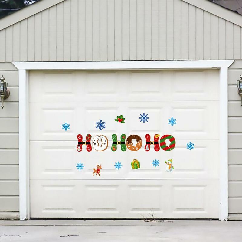 Pegatinas magnéticas de Navidad para puerta de garaje, calcomanías de nevera para decoración del hogar, Papá Noel, risa, HO
