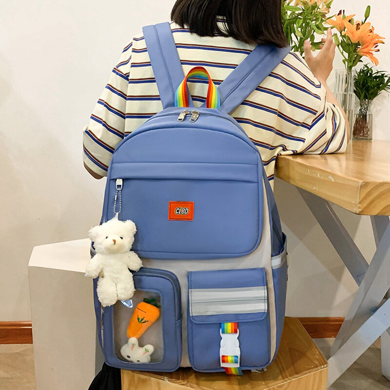 Estilo universitário 2021 nova grande capacidade estudante mochila de viagem sacos escolares para adolescentes meninos