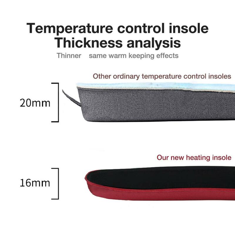 4.2V 2100mAh Rechargeable Electric Heated Insole Remote Control Safe Wireless Foot Warmer Can Be Cut Winter Camping Heated Pad