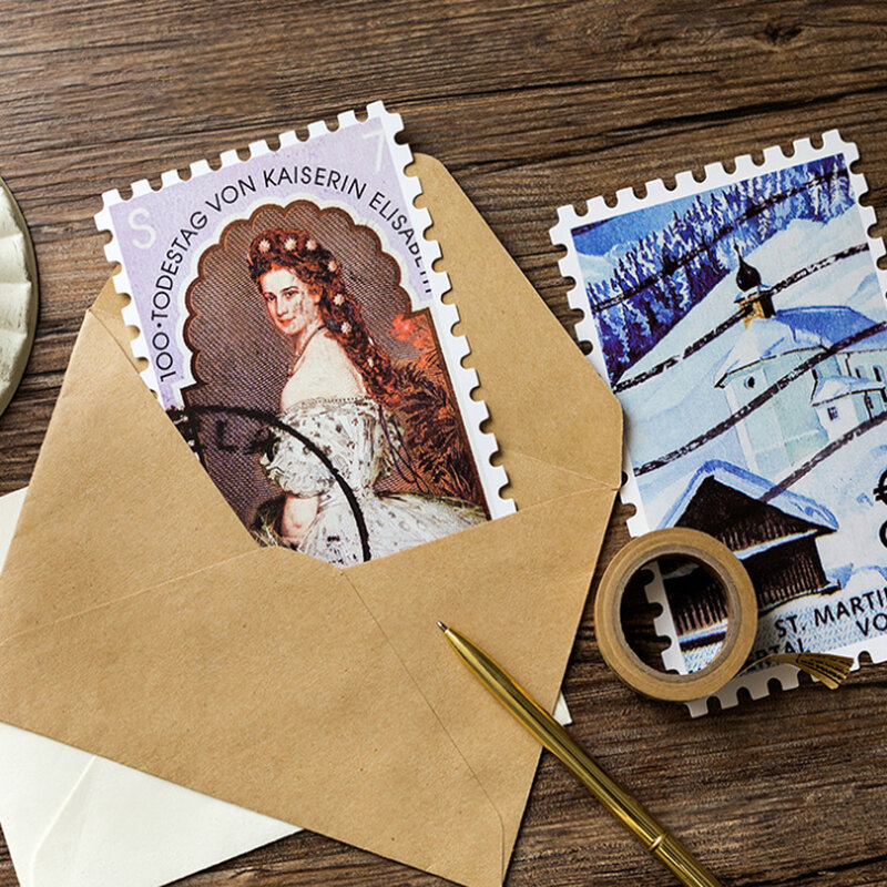 30 unids/lote de postales de cumpleaños con sello Vintage, conjunto de tarjetas de felicitación, sobre de regalo, tarjeta de cumpleaños, regalos DIY
