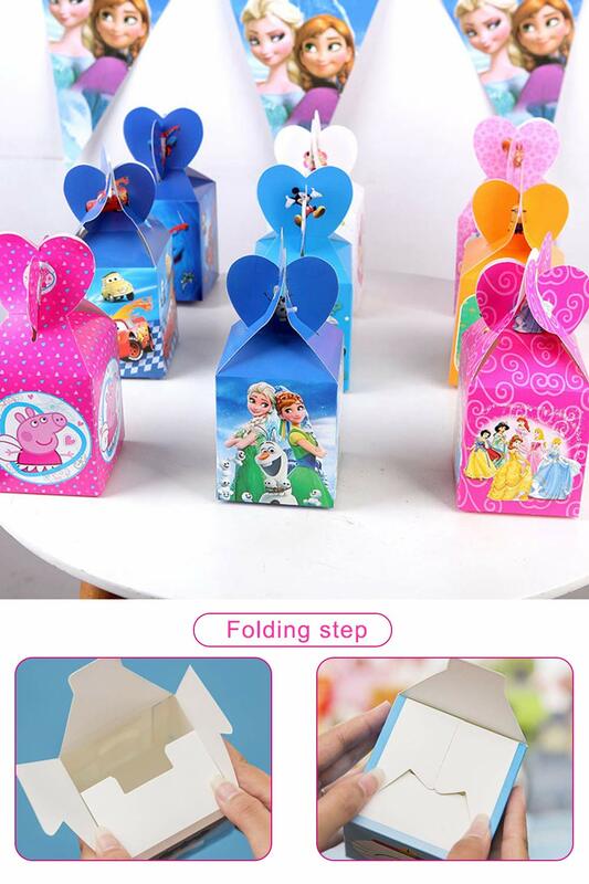 Frozen Anna et Elsa – boîte-cadeau en papier, sacs à bonbons et biscuits, décorations de fête de 1er anniversaire pour enfants, sacs cadeaux fournitures de réception-cadeau pour bébé