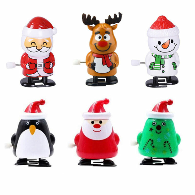 Новые рождественские часы, прыгающие игрушки, детский мини рождественский подарок, винтажный Санта-Клаус, снеговик, игрушки для детей, заба...