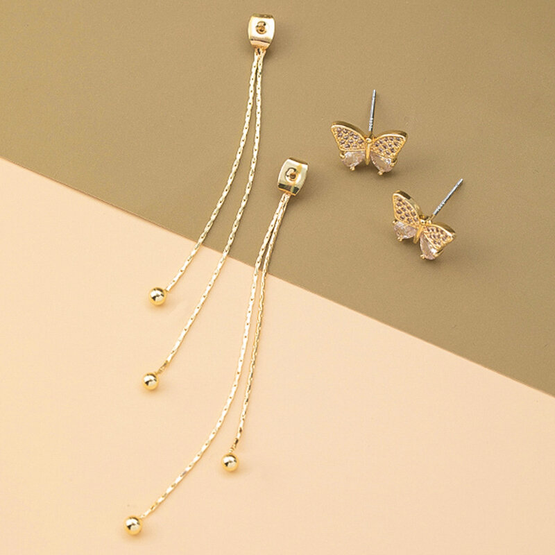 Fashion Butterfly Earrings For Women 2021 Trend Golden Long Tassel Drop Stud Earring Ear Rings Gift for Girl Female Jewelry