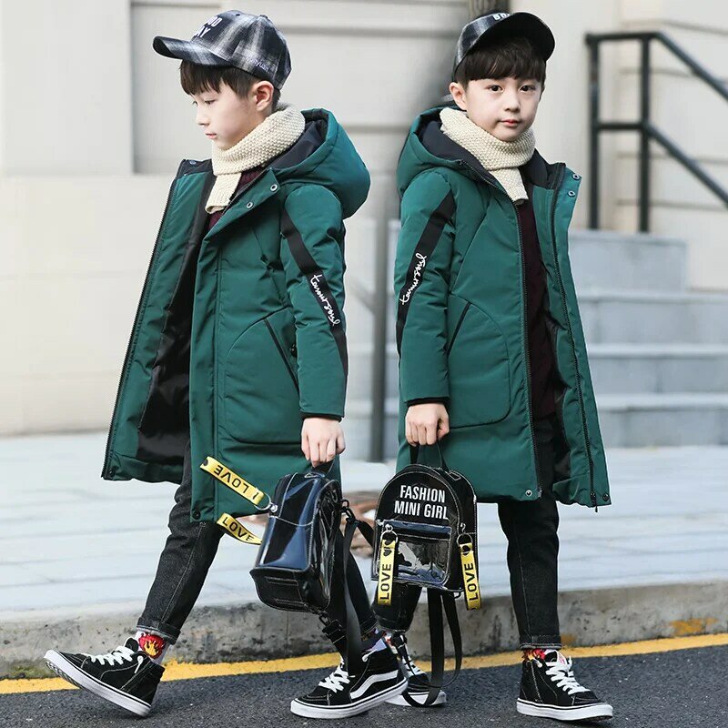 boys winter jacket  winter boy parka cotton coat long hooded warm children's jackets clothing 3-14 years kids clothes