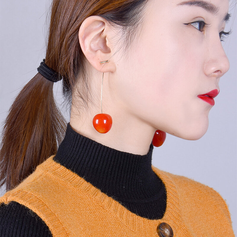 Anime JoJo Bizarre Adventure cosplay prop JOJO Kakyoin Noriaki Cherry Stud earring Metal earring jewelry accessories eardrop