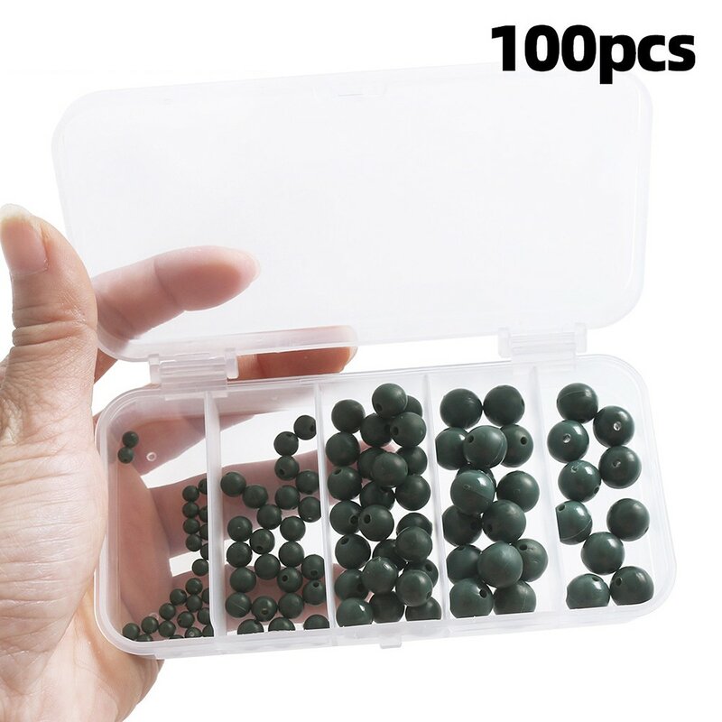 100PCS Soft Rubber Beads Carp Coarse Fishing Beads Tackle Float Rig With BoxTerminal Tackle Float Loat Rig Making Accessories