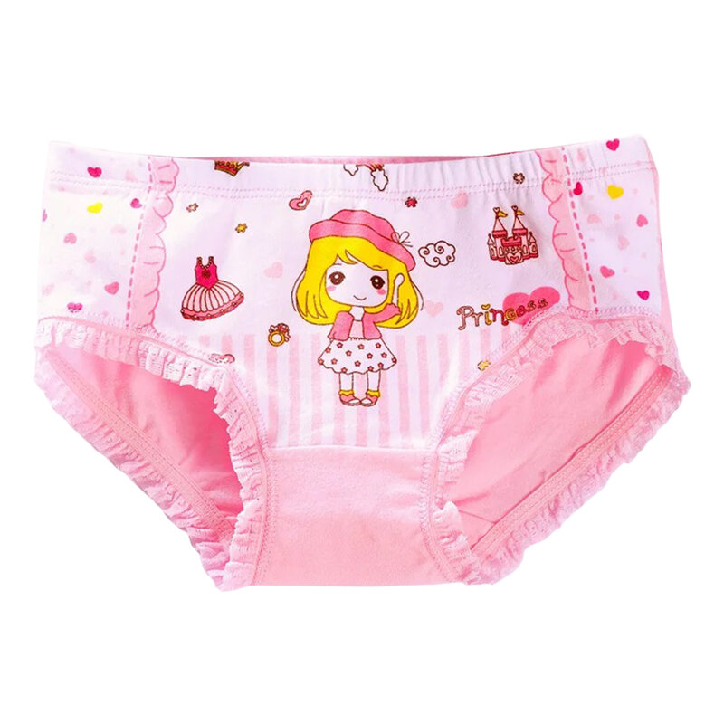4 Stks/pak Prinses Slipje Meisje Cottonpants Leuke Ondergoed Jonge Kinderen Slips Size 3-11 Jaar Door Core Mooie