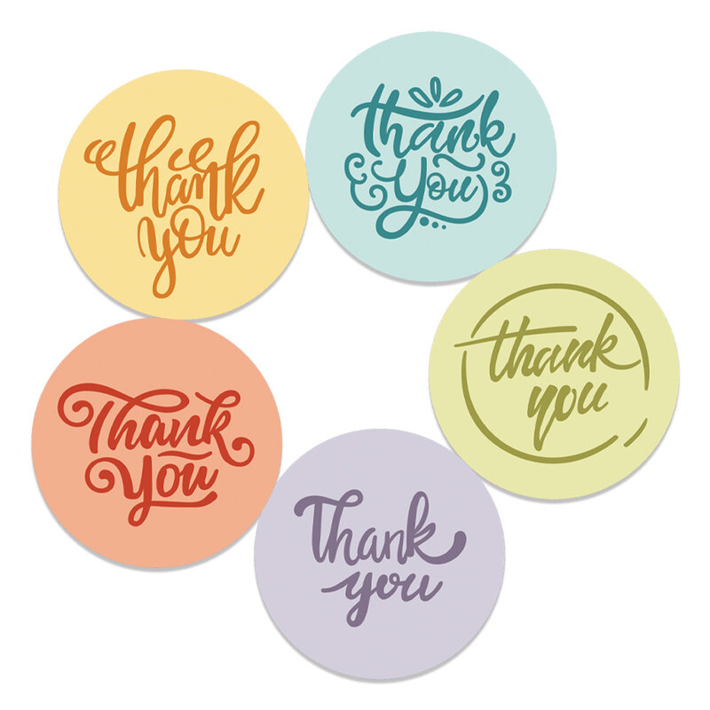 500pcs Round Thank You Stickers for Envelope Seal Labels Gift Packaging decor Birthday Party Scrapbooking Stationery Sticker