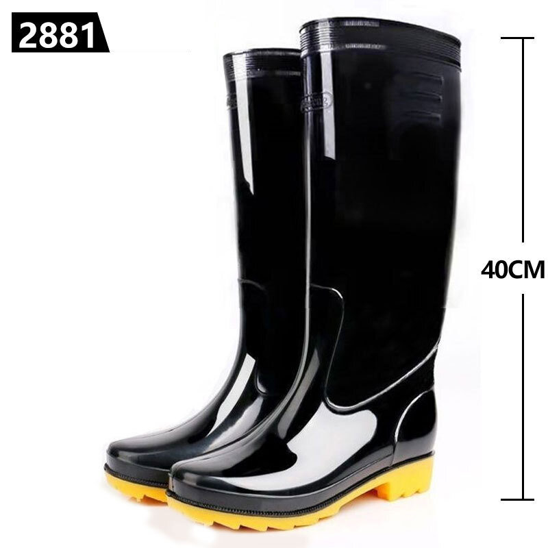 Stivali da pioggia da uomo in Pvc scarpe impermeabili alla caviglia scarpe da acqua Botas maschili stivali da pioggia in gomma stivali caldi invernali taglie forti 39-45