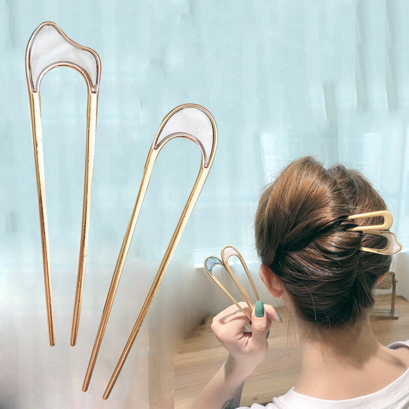 1Pcs ญี่ปุ่น Sticks ผมผู้หญิง Hairclip เรียบง่ายสีสัน U รูปสาว Hairpins ผม Sticks ผมอุปกรณ์เสริม Headwear 2022ใหม่