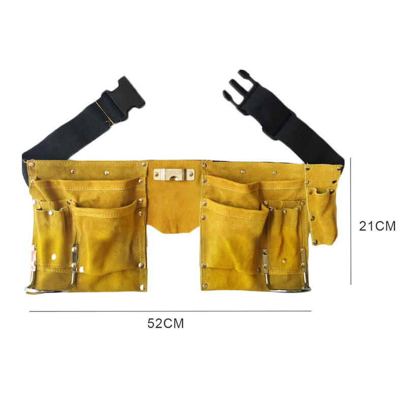 Cintura per attrezzi in pelle artigianato accessori per la riparazione vita da carpentiere tasche Multiple kit fibbia cinture da elettricista grembiule da lavoro