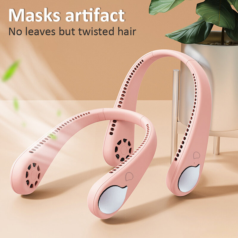 Mini USB Portable Fan Neck With Rechargeable Battery Ultra Quiet Wind Wearable Fan Handheld Air Cooler Conditioner For Office