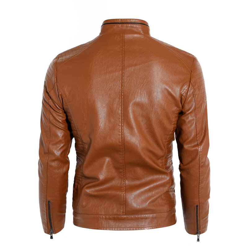2019 увеличивающая рост мужская одежда кожаная одежда стоячая свинцовая Pu локомотив кожаная одежда куртка Свободное пальто