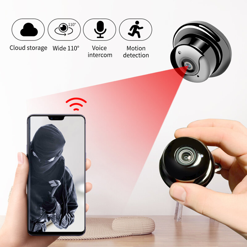Tax-free 1080P Wireless Mini WiFi Camera Home Security Camera IP CCTV Surveillance IR Night Vision Motion Detect Baby Monitor