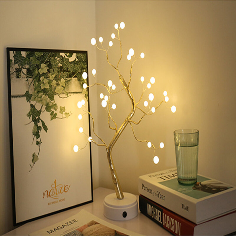 LED Fee Nacht Licht Kupfer Draht Baum Lampe Für Home Dekoration Kreative Topf Formen DIY Tisch Lampe Urlaub Geschenke Für alle Altersgruppen