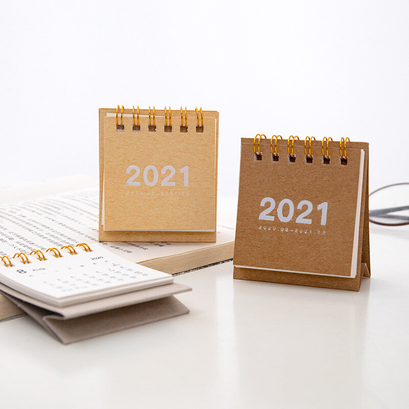 2021สำนักงานแนวตั้ง Plan ง่ายสีทึบปฏิทิน Mini Mini Desktop ปฏิทินรายเดือนปฏิทินปฏิทิน