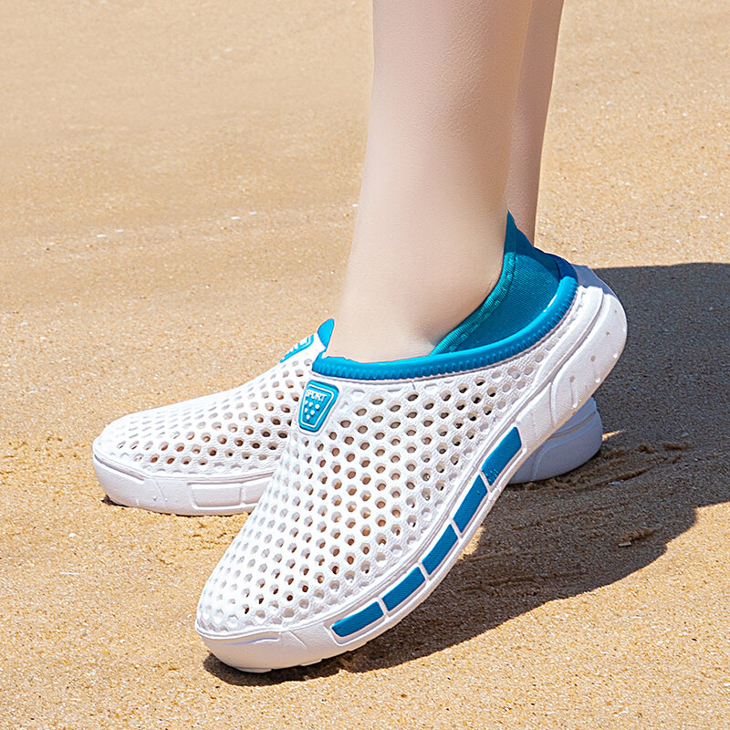 حذاء مائي صيفي للرجال ، حذاء مسطح خفيف الوزن ومسامي بدون أربطة للقيادة في الهواء الطلق والشاطئ