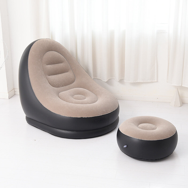 Sederhana 2 Set Portabel Malas Sofa Tiup Luar Ruangan Mode Pantai Kualitas Tinggi Kasur Tiup Furnitur Luar Ruangan Sofa Taman