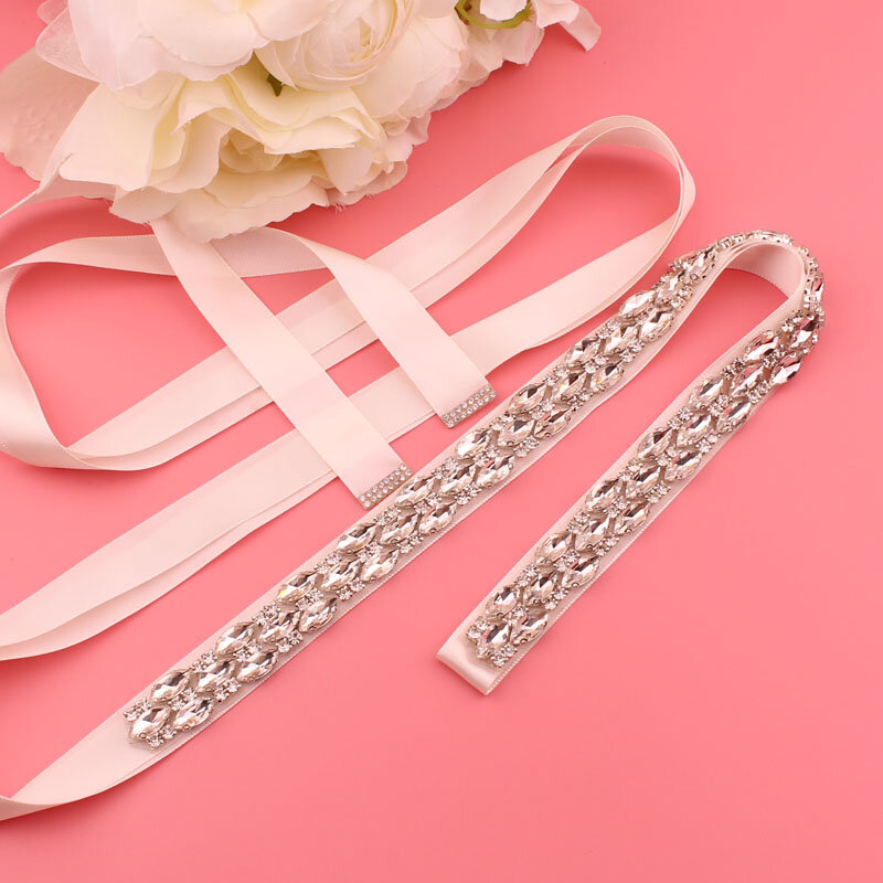 Cinturón de vestido de novia con diamantes de imitación, accesorios de boda