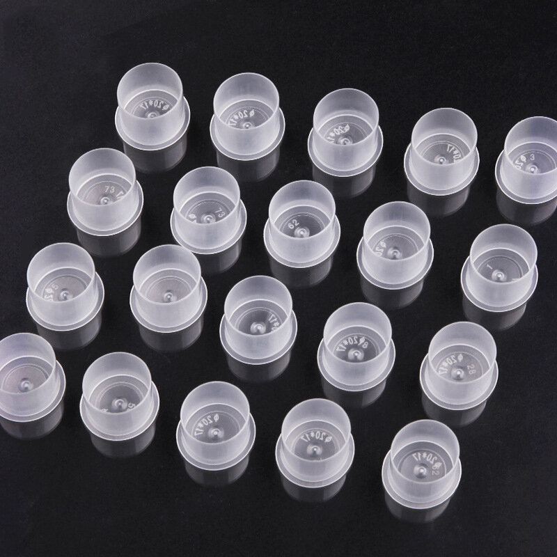 Gobelets en plastique pour encre de tatouage, 1000 pièces, jetables, contenant transparent, pour maquillage Permanent, pour Pigment