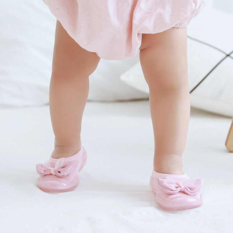 Criança do bebê meninas meias sapatos do bebê meninas crianças coelho sola macia sapatos de borracha meias chinelo meia do bebê macio anti-deslizamento sapatos