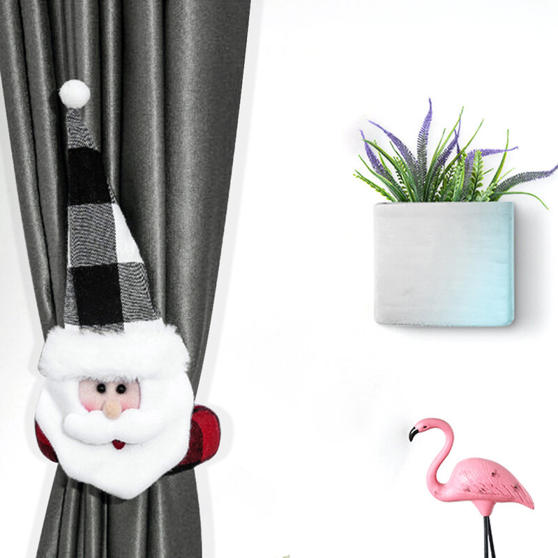 Cortina com fivela para decoração de casa, cortina fofa de natal com clipe de criança para decoração de janela de quarto de casa presente e festa