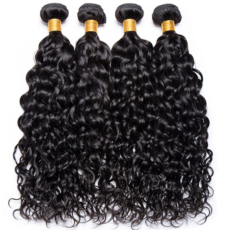 Fasci di capelli brasiliani grezzi dell'onda di acqua 1/3/4 offerte di Bundle di tessuto riccio profondo per le donne estensioni dei capelli umani di Remy di colore naturale