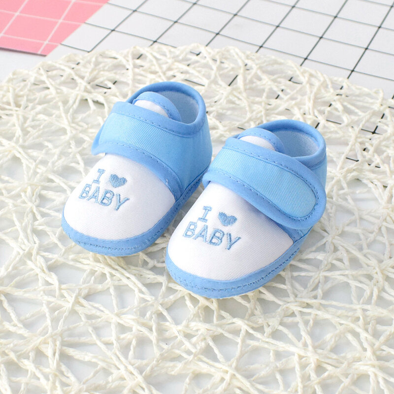 Chaussures de printemps et d'automne pour nouveau-né de 0 à 1 ans, en tissu à semelles souples, chaussures simples pour enfant en bas âge, Alphabet
