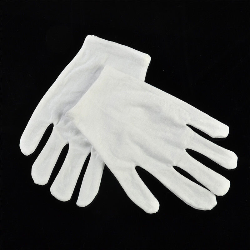 Venda 1/2 pares de inspeção etiqueta trabalho luvas brancas algodão luvas de trabalho luvas de seguro de trabalho atacado