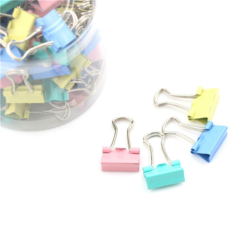 Colorful Metal Binder Ticket Clips File Paper Clip Holder Office Supplies 15mm