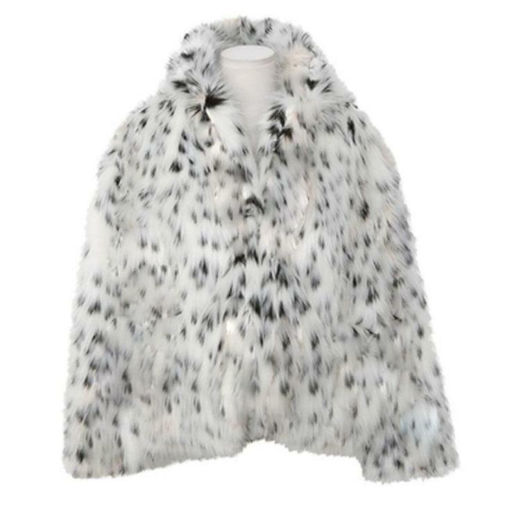 S/9Xl-Chaqueta peluda de invierno para mujer, abrigo de piel de leopardo y gato, Tuscan, manga larga, sección corta, K1384