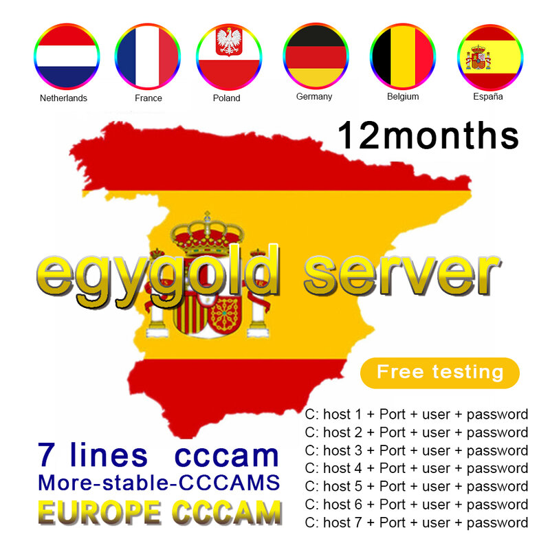 The latest 7 lines high-definition egygold Cccam server in 2021 is suitable for free 24-hour test in Spain Germany Italy Poland