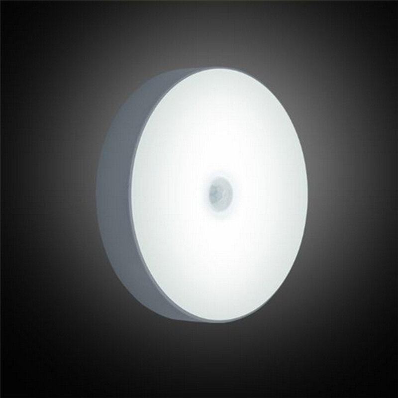 6 led usb recarregável pir sensor de movimento controle de luz led noite lâmpada ímã luz parede branco quente para gabinete cabeceira