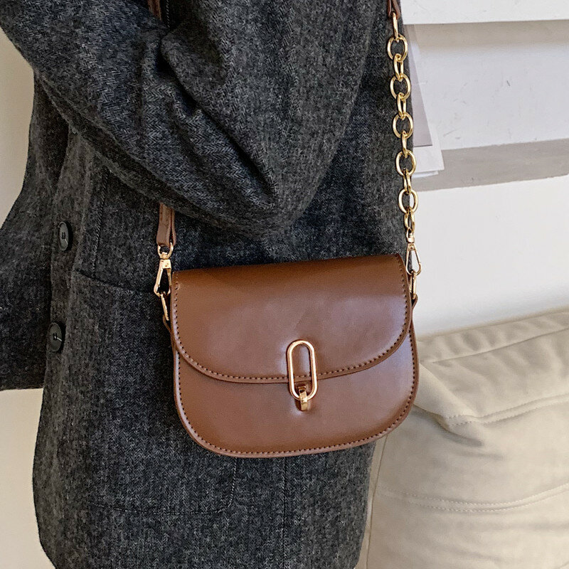 Новые модные сумки на плечо для женщин, маленькая дизайнерская сумка через плечо с клапаном, роскошная кожаная сумка-мессенджер, универсаль...