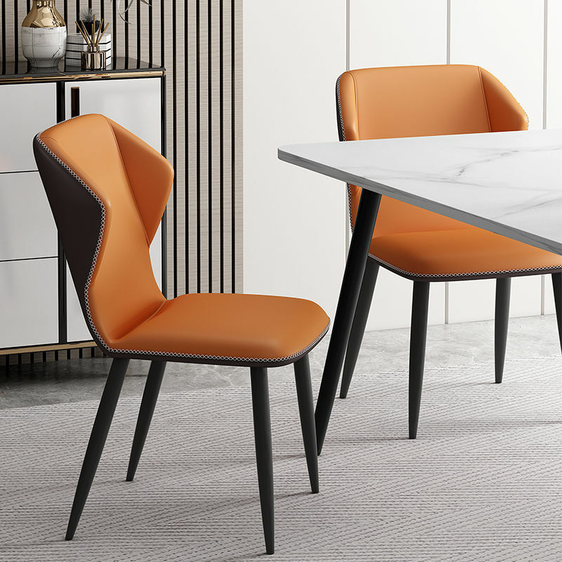 2 sztuk luksusowe Nordic oparcie domu krzesło do jadalni i salonu nowoczesna wodoodporna technologii skórzana tkanina sypialnia badania meble