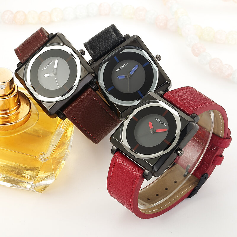 Relojes de pulsera de cuarzo para mujer, accesorio de marca superior, de cuero contraído, de cristal