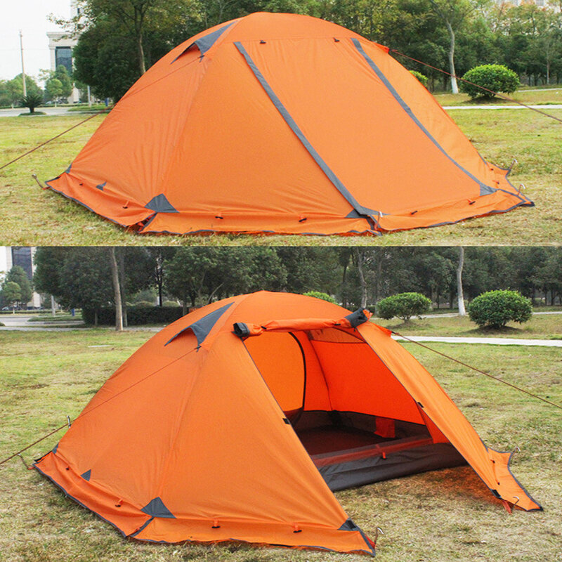 Туристическая двухслойная палатка, двухместная, водонепроницаемая, Для Путешествий, Походов, природных прогулок