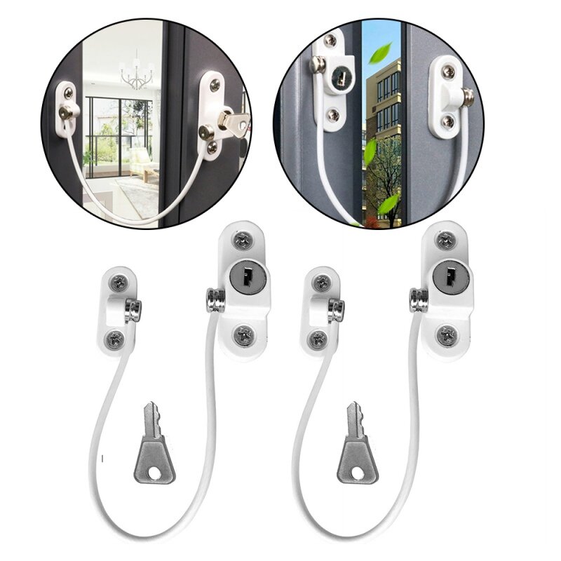 2Pcs/Lot Protection From Children Window Lock Baby Safety Stainless Steel Door Stopper Refrigerator Locks Infant Security Lock